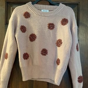 Madewell pink floral sweater